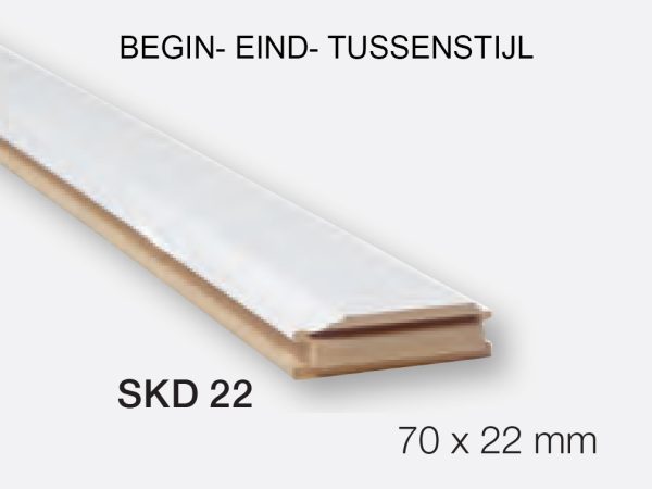 Lambrisering beginstijl eindstijl en tussenstijl van Skantrae type SKD 22 maat 70 x 22 mm